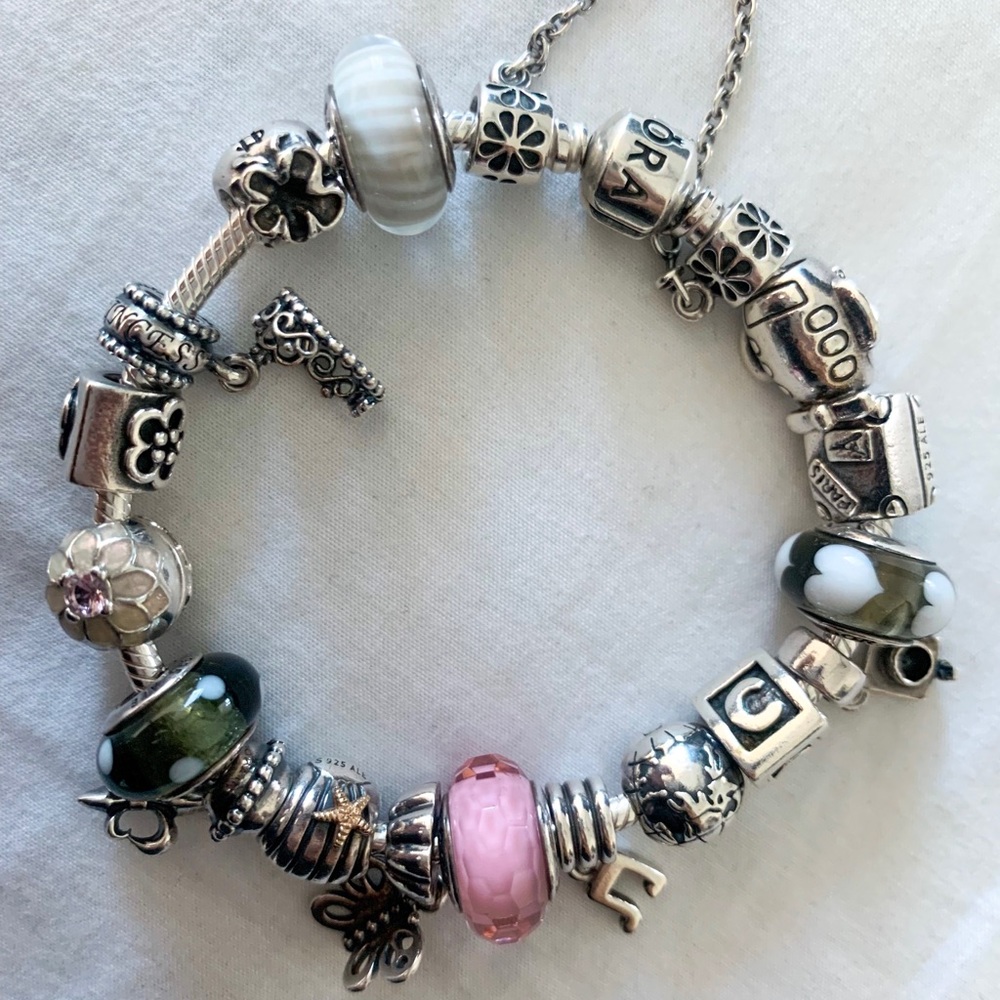 Pandora bracelet with charms